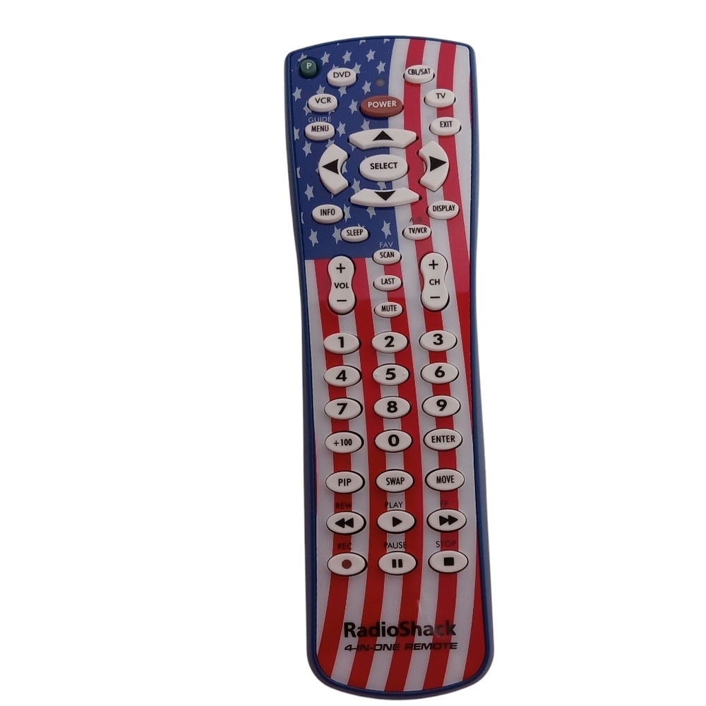 RADIO SHACK 4 IN‎ 1 REMOTE RED; WHITE; & BLUE NWOT NEVER USED